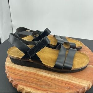 Naot Womens Kayla Black Ankle Strap Sandals Size 13 Medium (B, M)